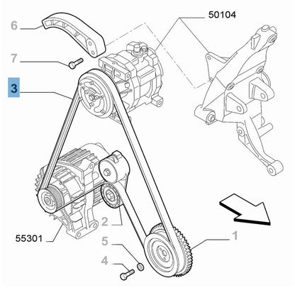 Cinghia Servizi 500 Abarth ORIGINALE MOPAR FIAT ABARTH