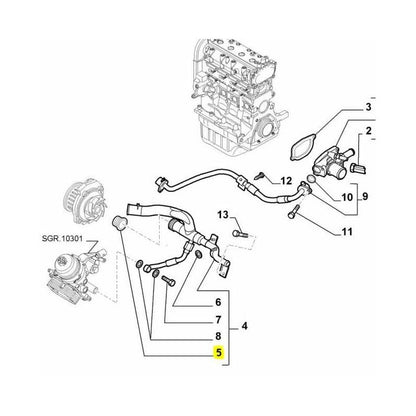 GUARNIZIONE TUBAZIONE POMPA ACQUA FIAT-ALFA-LANCIA NUOVA ORIGINALE