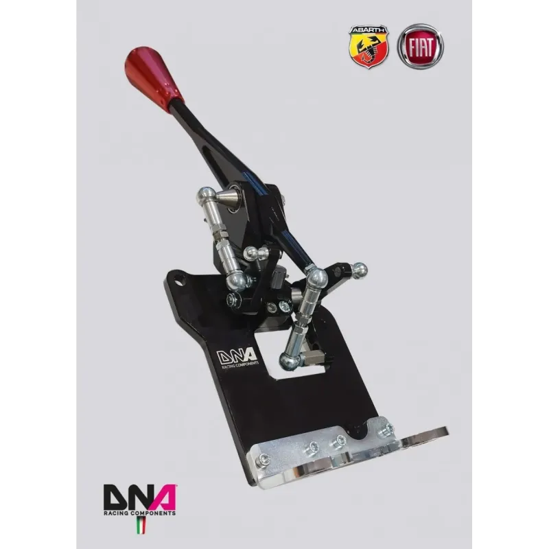 KIT TORRETTA CAMBIO REGOLABILE DNA RACING ANODIZZATA (NERA/ALLUMINIO) POMELLO 695 STYLE 500 ABARTH
